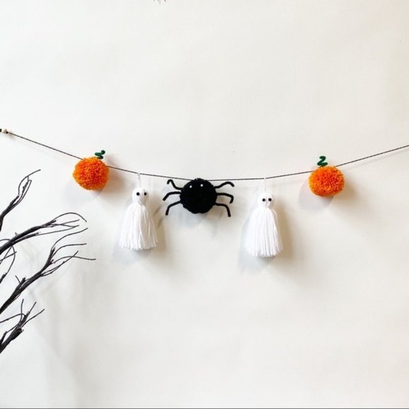 Handmade Ghost Spider Pumpkin Garland Halloween Decoration Cute Home Decor - Picture 1 of 7